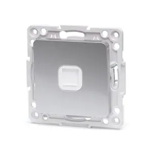 Conector de teléfono 1 va, plateado, tipo alemán/francés, ideal para instalaciones eléctricas y de comunicaciones. - Product Image 1