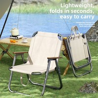 Chaise de voyage à bras pliant portable ultra léger pour camping, jardin, plage, pique-nique, mobilier d'extérieur