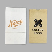 Sac en papier à fond carré brun blanc avec logo personnalisé recyclable 2LB 4LB 6LB Sac en papier kraft pratique pour l'épicerie SOS Lunch à emporter