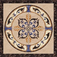 Carreaux à jet d'eau en marbre, design floral, couleur Beige, pour les escaliers et le sol
