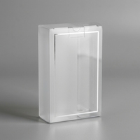 Boîte d'emballage en plastique double couche personnalisée avec bande décorative, couvercle incurvé transparent givré, boîte de rangement auto-pliable pour conteneur de parfum