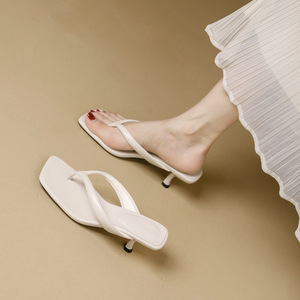 Sandalias de Tacón para Mujer, Diseño de Leopardo, Punta Cuadrada, Tacón de Aguja, Antideslizantes, para Verano, Moda para Exteriores - Product Image 4