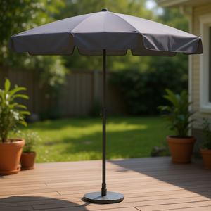 Sombrilla de Patio Antracita de 2.7 M con Poste de Acero Inoxidable, Inclinación Manual, Protección Solar para Exteriores, Diseño Contemporáneo con Base - Product Image 2