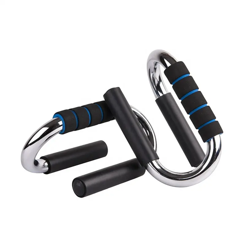 Portable Heavy Duty S Shaped Push Up Bars Wrist Protecting Push Up Bar Body Sculpture For Chest Muscle Training