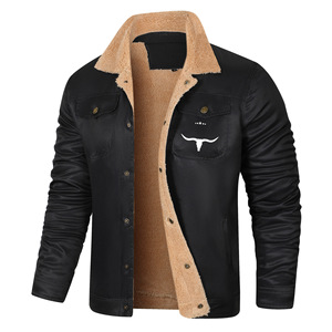 Veste en coton doublée polaire pour homme, coupe ajustée, couleur unie, respirante, vêtements de travail, vêtements d'extérieur, automne hiver, manteau décontracté, tailles S M L XL XXL 3XL - Product Image 1