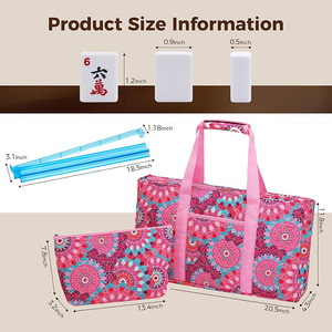 Ensemble de Mahjong américain complet <span class=keywords><strong>pour</strong></span> les voyages, sac de transport pliable imprimé rose, 166 tuiles blanches de qualité supérieure, jeu de <span class=keywords><strong>poker</strong></span> <span class=keywords><strong>pour</strong></span> débutants - Product Image 4