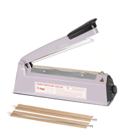 Scelleuse thermique à impulsion R-PACK et machine de découpe de sacs robuste avec barre de scellage et 2 barres de rechange supplémentaires (violet 8 pouces)