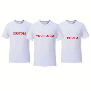 Articles promotionnels personnalisés avec logo, t-shirts blancs en polyester 100% pour hommes, impression par sublimation, t-shirts personnalisés - Product Image 1
