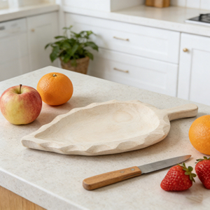 Plateau rond classique en feuille de Paulownia fait main, isolation thermique, écologique, planche en bois massif, épaisseur personnalisée 300 mm - Product Image 3