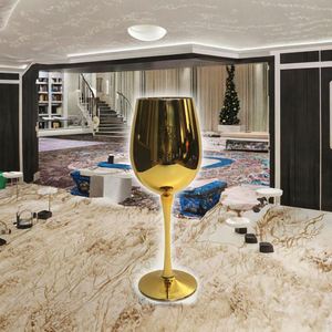Wholesale Luxury <b>Wine</b> Glass <b>Goblet</b> Gold Plated Electroplated Colorful Design for Wedding Events - Product Image 3