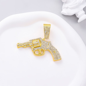 Nuovo Accessorio Hip-Hop Transfrontaliero dall'Europa e dall'America, con Strass in Lega Placcati Oro e Diamanti Completi, è un <span class=keywords><strong>Re</strong></span> - Product Image 4