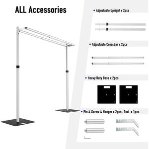 10x10ft crobar כפול crobar, ערכת חובה רקע מתכווננת מעמד רקע עמדה תפאורה חתונה - Product Image 5