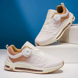 Zapatillas deportivas para hombre con sistema de ajuste de esfera, malla transpirable, parte superior, Retro, <span class=keywords><strong>color</strong></span> <span class=keywords><strong>crema</strong></span>, bronceado, con cojín de aire visible, zapatillas para correr - Product Image 4