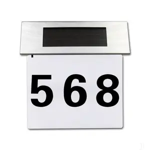 家の番号庭の家の防水サインのための外側のLED照明付き住所番号のための太陽電池式の家の番号