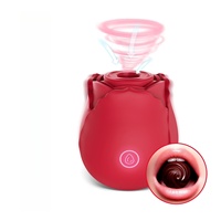 Puissant stimulateur clitoridien USB en forme de rose, capable de sucer le clitoris pour une stimulation intense, un jouet sexuel féminin
