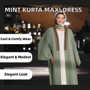 Vestidos de Noche/Formales de Alta Calidad, Estilo Árabe, con Volantes Sencillos y Discretos, Silueta en A, Largos, Estándar - Product Image 2