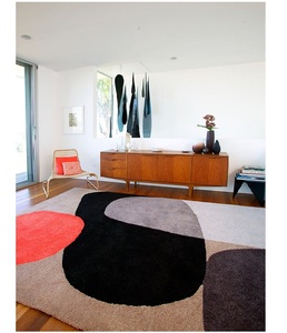 Tapis de haute qualité en laine de Nouvelle-Zélande noué à la main, design contemporain, motifs de pierres de saut, pour maison moderne - Product Image 1
