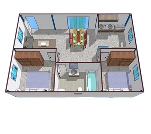 Di động di chuyển prefab nhà hiện đại 20ft <span class=keywords><strong>container</strong></span> nhà hai phòng ngủ Kích thước nhỏ gấp mở rộng nông nghiệp nhà kính - Product Image 1