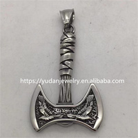 Collier pendentif personnalisé en acier inoxydable, amulettes de la maternelle, du nord, Viking, du Raven, hache