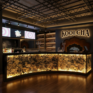 stone veneer distributor India Modern Backlit Translucent Stone Wall <b>Panel</b> Fluorescent Effect for Home Bar Commerce <b>Decoration</b> - Product Image 4