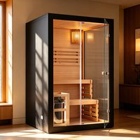 Cabine de sauna infrarouge lointain individuelle d'intérieur en bois de pruche pour la rééducation corporelle et la relaxation à domicile