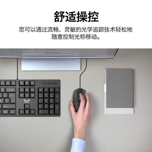 ซีโรพอยต์ M510 เมาส์ออปติคอลแบบมีสาย 64 มม. USB 2.0 เมาส์สำหรับเล่นเกมสำนักงานธุรกิจพร้อมปุ่ม 3 ปุ่มและล้อเลื่อน - Product Image 2