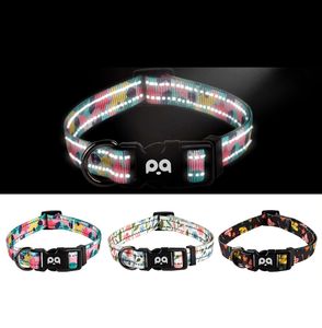 Collier réglable en nylon souple pour animaux de compagnie pour petits chiens de taille moyenne Caractéristiques réfléchissantes Motifs imprimés uniques Polyester respirant - Product Image 1