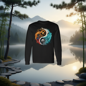 T-shirt a maniche lunghe colorata Taoism Yin Yang Splash Zen Taijitu - Product Image 3