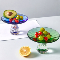 Glazen kristallen dessertplateau 6 inch, fruitplateau met diamantgeslepen rand, snoep- en hapjesstandaard voor bruiloft, feest en thuisdecoratie