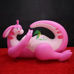 PVC مخصص الوردي نفخ التنين كبير البطن دمية جودرا التنين نفخ الحارس