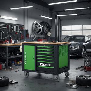 Gabinete de herramientas móvil Fasano Tools con cajones y puerta para reparación de automóviles - Product Image 3