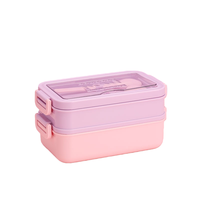 Boîte à lunch bento en acier inoxydable 304, anti-fuite, compatible micro-ondes, avec extérieur en plastique, logo personnalisé, boîte à lunch bento pour enfants