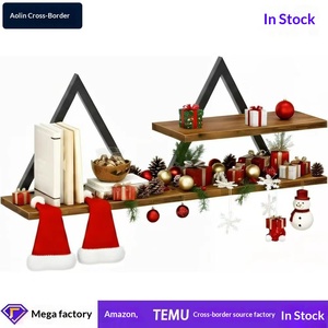 Yeni Masif Ahşap Üçgen Şekilli Modern Üç Katmanlı Ayarlanabilir Asılı Yüzer Duvara Monte Yatak Odası Depolama Rafı Genişletme Civatası - Product Image 2