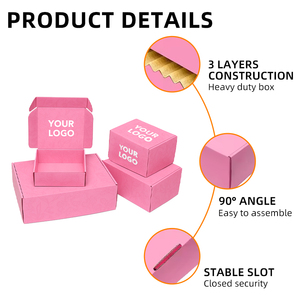 Tùy Chỉnh Màu Hồng Mỹ Phẩm Gấp Sóng Bưu Phẩm Bao Bì Vẻ Đẹp Sản Phẩm Gửi Thư Bưu Chính Các Tông Hộp Vận Chuyển Với Thiết Kế Logo - Product Image 2