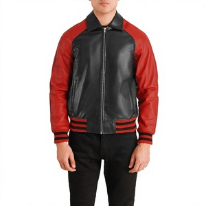 แจ็คเก็ตหนังผู้ชาย ELYSIAN INDUSTRIES แบบ Letterman ปิดซิป คอปกพับได้ สไตล์วิทยาลัย สำหรับฤดูหนาว ขายส่ง - Product Image 2