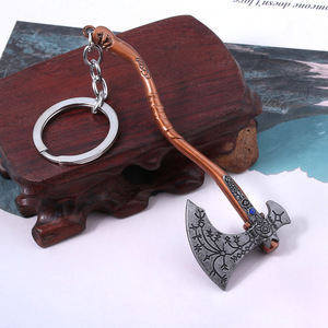 <span class=keywords><strong>God</strong></span> <span class=keywords><strong>of</strong></span> <span class=keywords><strong>War</strong></span> 4 Kratos Léviathan Axe Porte-clés Métal Arme Porte-clés Chaîne Pendentif Hommes Femmes Bijoux De Mode - Product Image 2