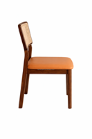 Chaise de salle à manger en bois au dossier canné, style moderne et élégant, ergonomique, siège rembourré, écologique, pour salle à manger et bureau à domicile