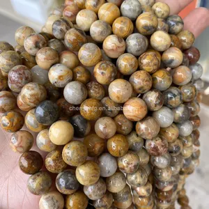Factory Produce Natural Crazy Agate Healing Crystal Round Stone Beads