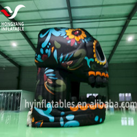 Modelo Inflable de Calavera Grande a Prueba de Agua con Ventilador Incorporado para Decoración de Cabina de DJ, Inflables Publicitarios Multicolores de Fantasía
