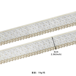 Wholesale Embroidery Tulle Beaded Lace Trim Border Luxury Net Mesh Lace Ribbon for <strong>Dresses</strong> Bridal <strong>Veils</strong> Costumes &amp; Crafts - Product Image 6