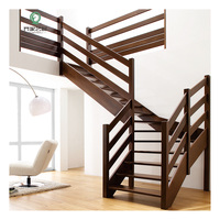 Escalier de grenier en bois massif peu encombrant, escalier intérieur en bois sur mesure, design durable à rotation pour appartement, loft, hôtel, mobilier