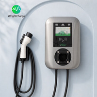 Estación de Carga para Vehículos Eléctricos, Wallbox Nivel 2, Cargador AC de 11KW/22KW, WiFi, RFID, Inteligente, OCPP, Pantalla LCD, Control por Aplicación, UKCA, WrightCharge