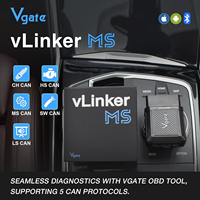Vgate VLinker MS Bluetooth OBD2 Alat Pemindai Mobil untuk IPhone/iOS Android & Windows Mendukung Berbagai Protokol CAN