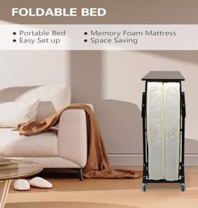 King Size Double <strong>Foldaway</strong> Folding Down Away <strong>Bed</strong> For Adult With Mattress - Product Image 3