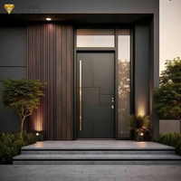 Portes de sécurité modernes à ouverture battante en acier inoxydable pour usage extérieur dans les hôtels et les villas