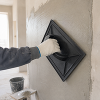 Truelle de plâtrage noire industrielle 27x35CM en plastique avec poignée ergonomique et lame arrondie pour le lissage du mastic mural et du plâtre, grande taille