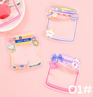 Pochette refermable personnalisée découpée sur mesure, motif dessin animé mignon, sac d'emballage transparent en plastique en forme de pot pour petits cadeaux et collations