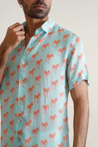 Chemise décontractée 100 % coton imprimée Z, respirante, séchage rapide, anti-plis, col boutonné pour l'été, impression numérique, service OEM - Product Image 3