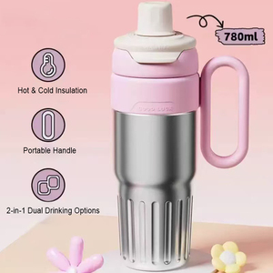 2026 <b>Large</b> Insulated Tumbler Cup 316 Stainless Steel Straw Water Bottle Hot Cold Retention Female Car Outdoor Drink Tumbler - Product Image 2