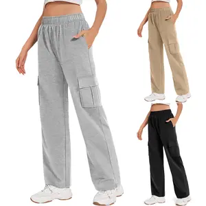 independent station burst women's overalls Y2K casual loose jogging pants elastic waist wide leg pocket